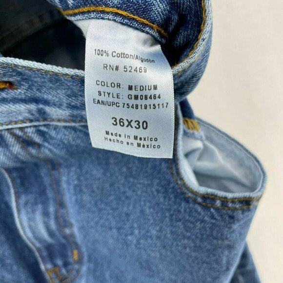 George Jeans Men's Sz 36x30 Blue Denim Medium Wash Regular Tapered Leg Mid Rise - Picture 6 of 12